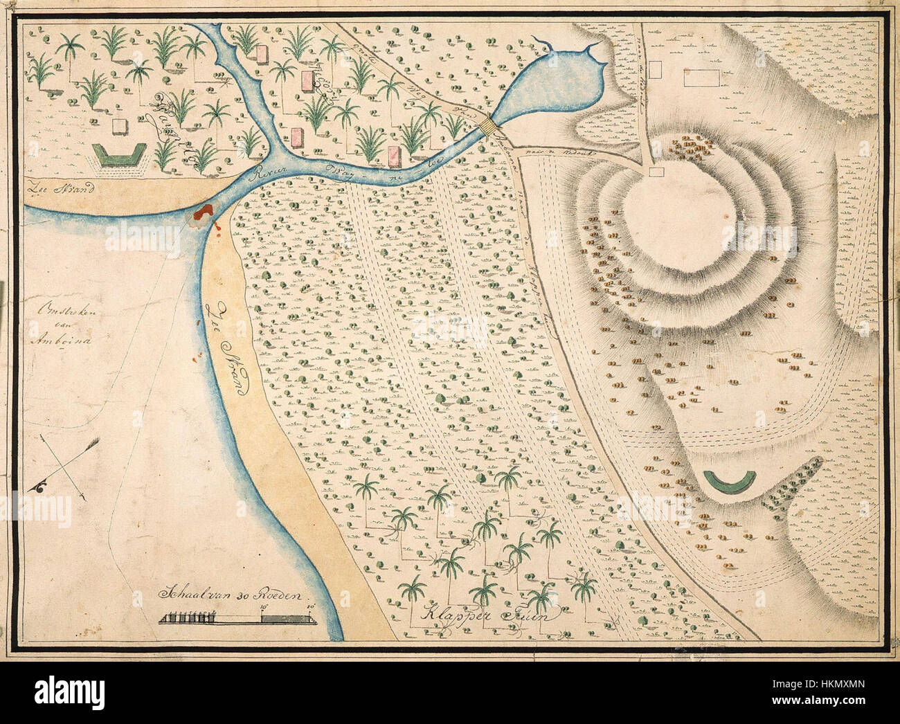 AMH-4697-NA Map of the area around Amboina Stock Photo - Alamy