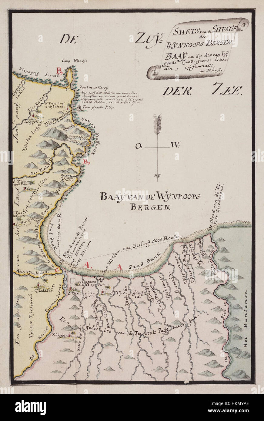 This historical map shows the area west of Bantam, located in present ...