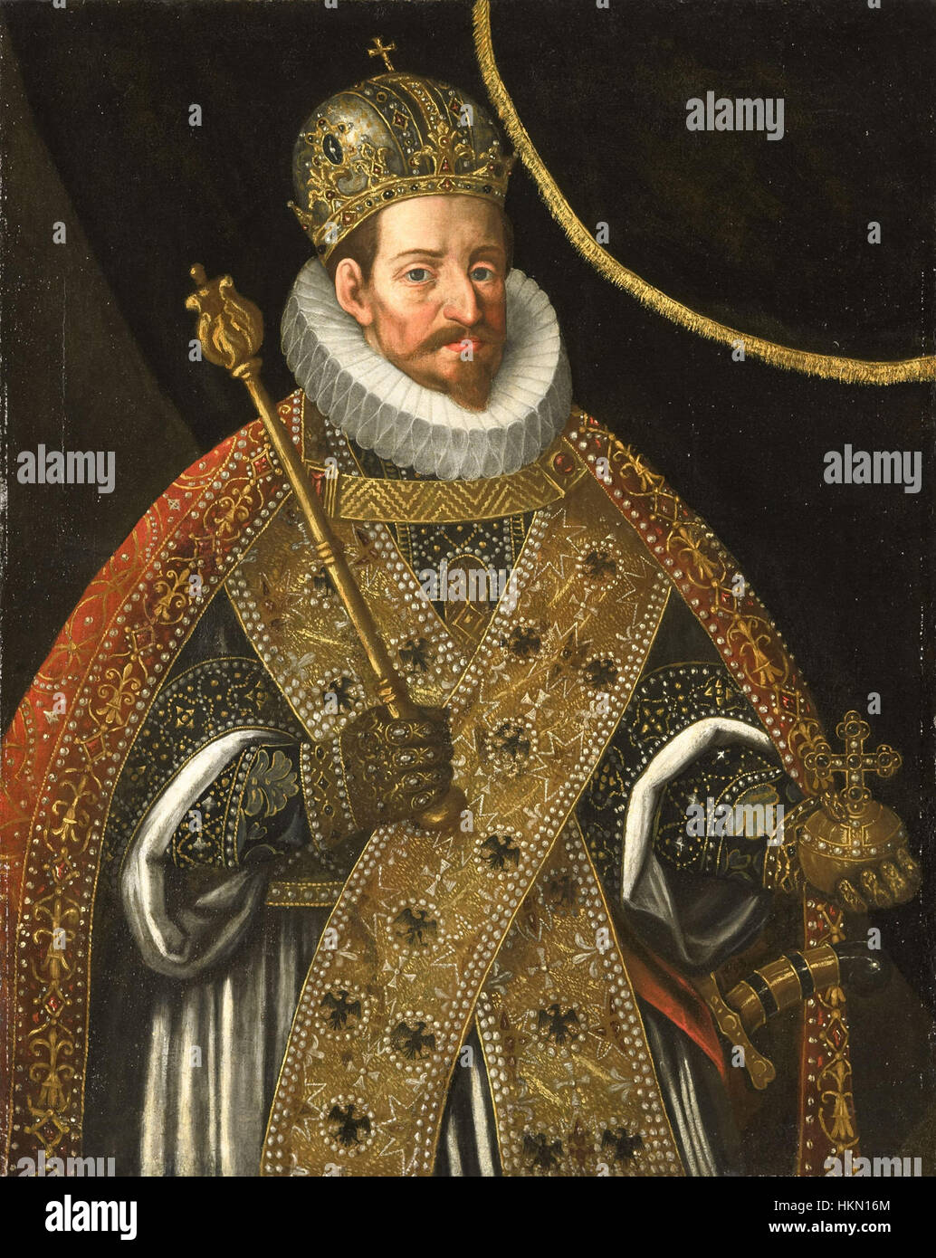 This 1625 portrait by Hans von Aachen depicts Matthias, Holy Roman ...