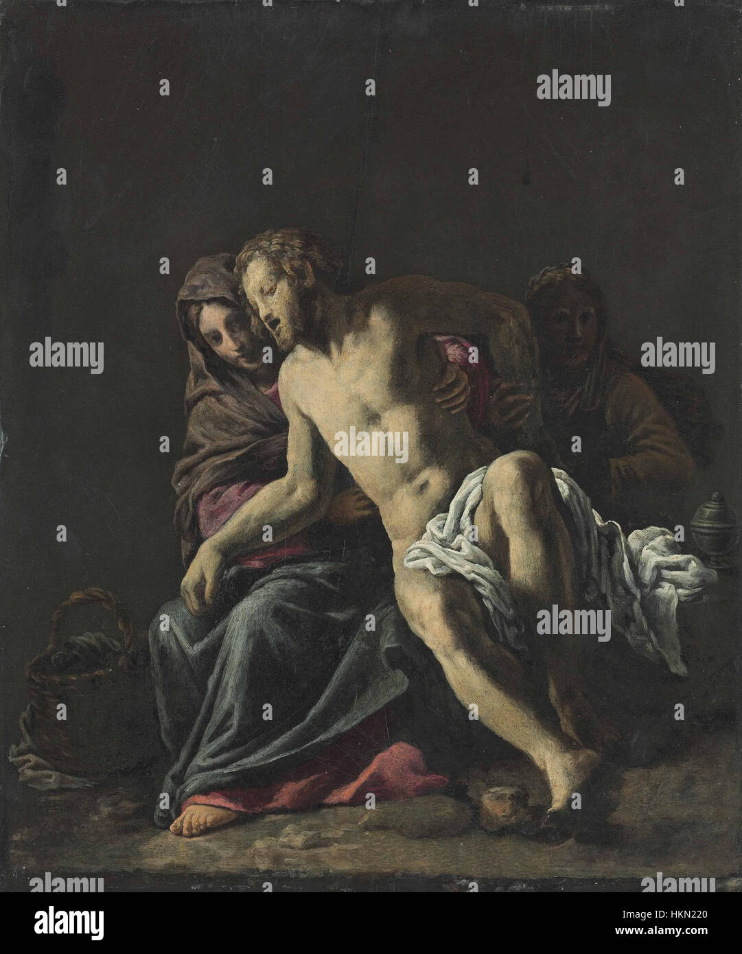 Marcantonio Bassetti - Il Cristo morto con la Vergine e San. Maria Maddalena Stock Photo