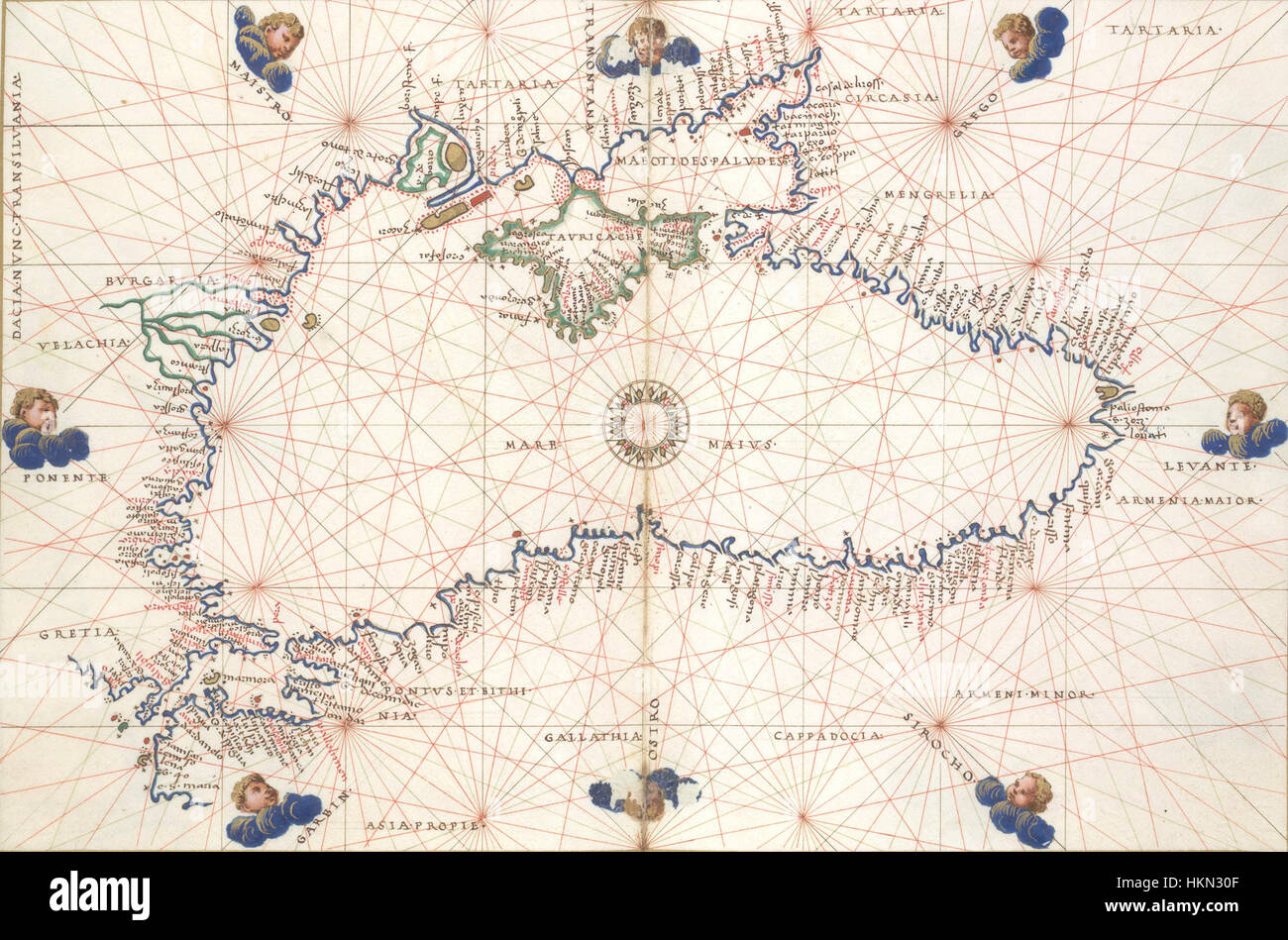 This map by Battista Agnese, dating to around 1544, is part of his ...