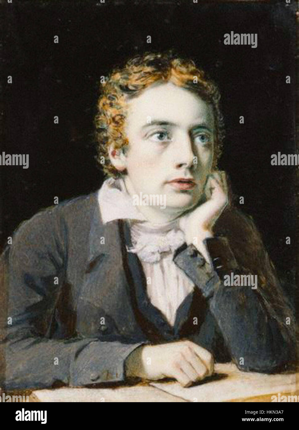 This 1819 portrait of John Keats captures the English Romantic poet ...