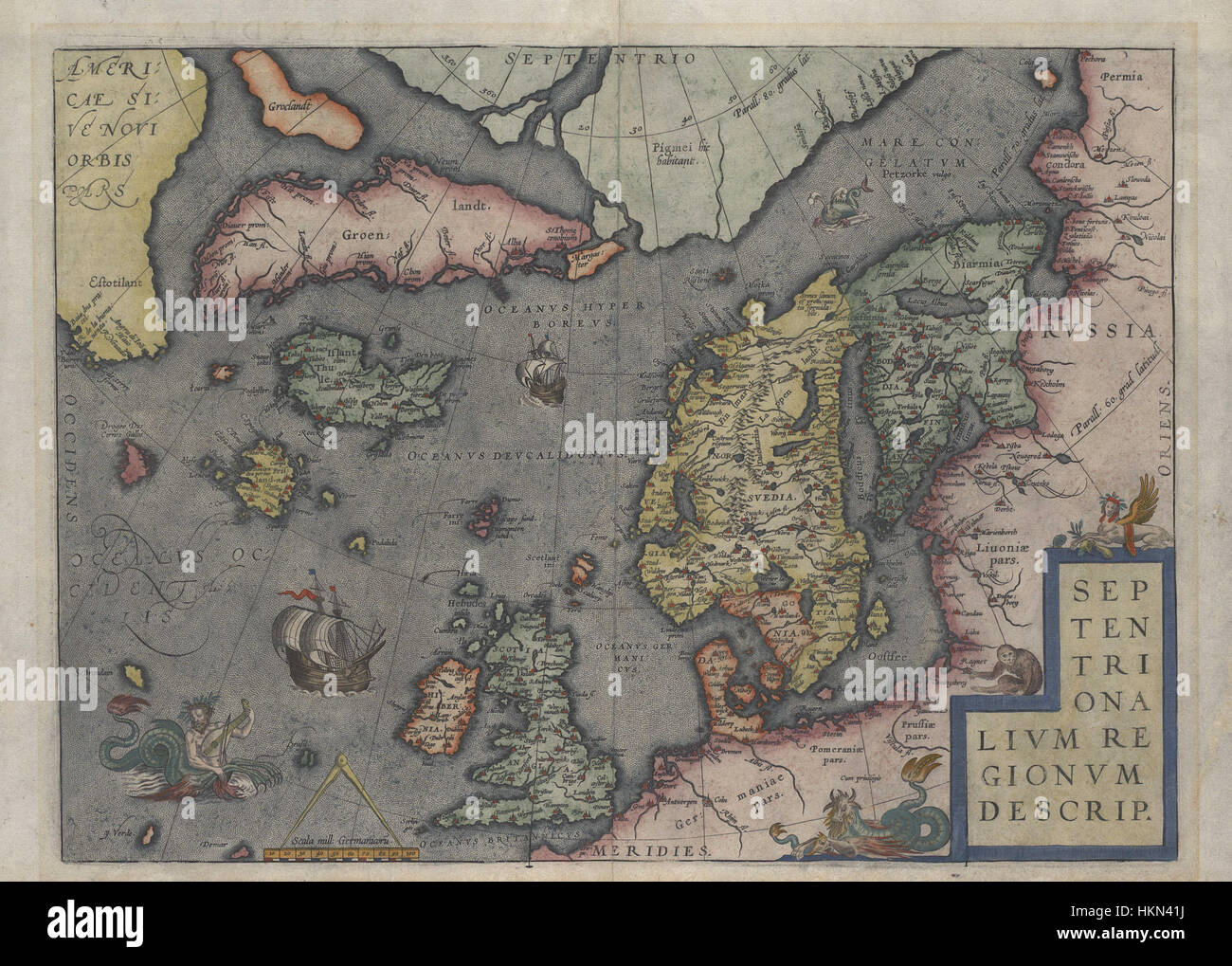 Ortelius Map Software Abraham Ortelius' 1570 map 'Septentrionalivm regionvm descriptio ...