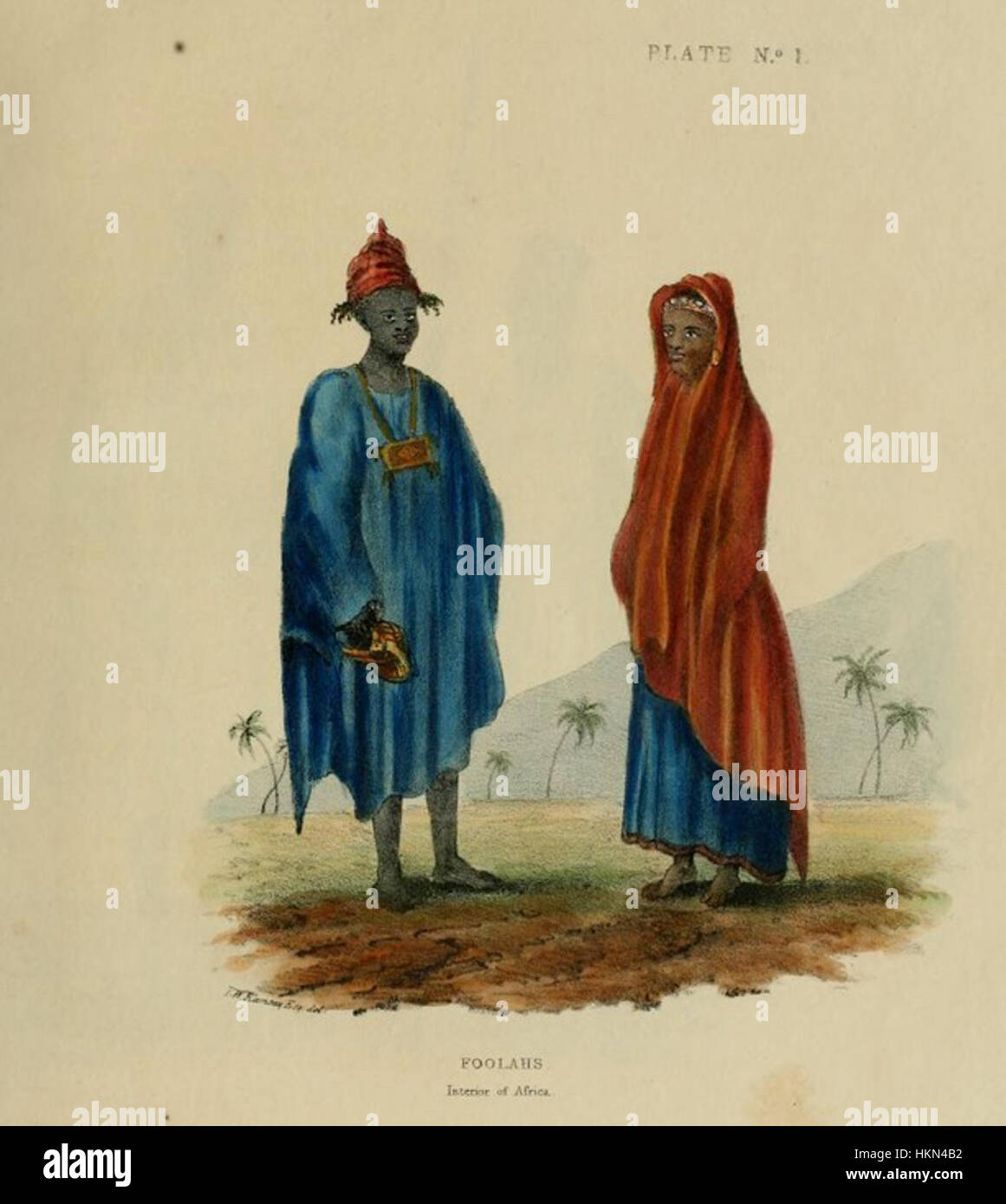 Fullah This painting by Ramsay from 1830 depicts the traditional costumes of ...