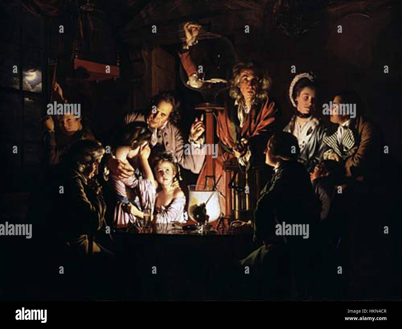 An experiment on a bird in an air pump hires stock photography and