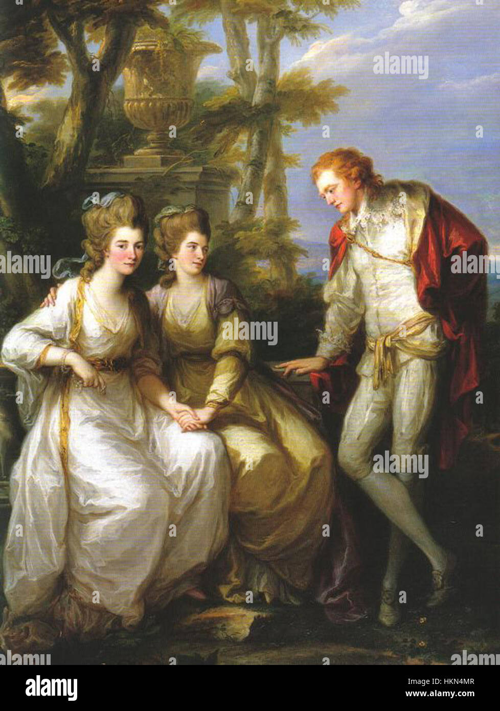 Angelica Kauffmann, Portrait of Lady Georgiana, Lady Henrietta Frances and George John Spencer, Viscount Althorp (1774) Stock Photo