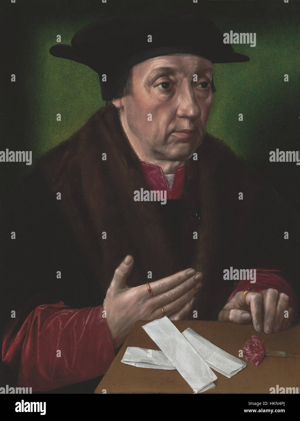 Ambrosius Benson - Portrait of a man and vegetale Stock Photo