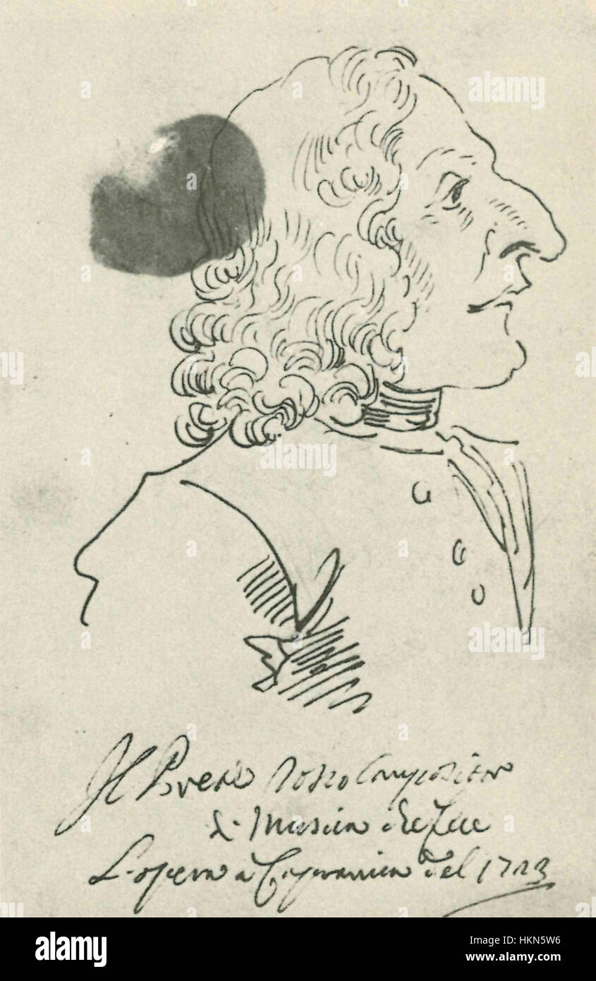 Antonio Vivaldi (by Pier Leone Ghezzi) Rom, Bibl Vat - Codici Ottoboniani latini 3114, fol26 Stock Photo