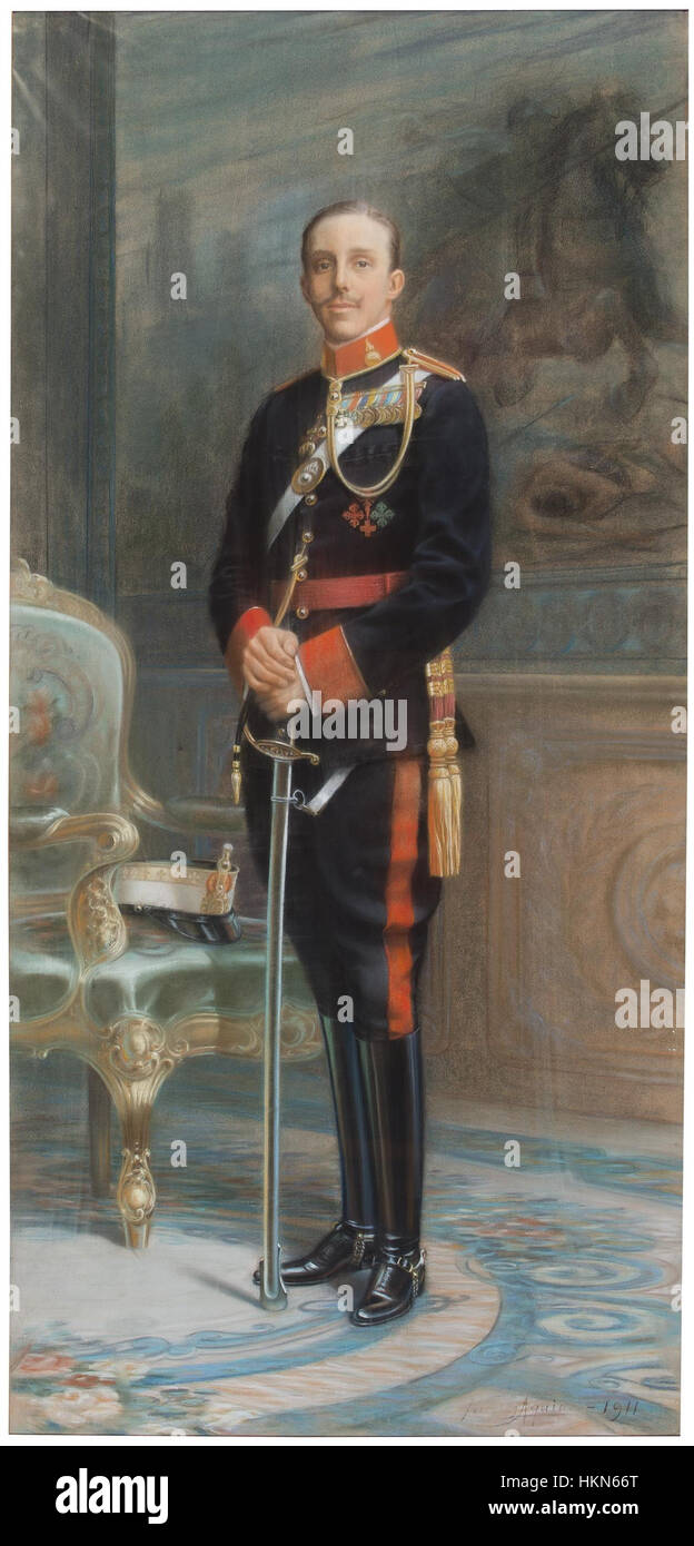 Alfonso XIII con uniforme de militar (Museo del Prado) Stock Photo