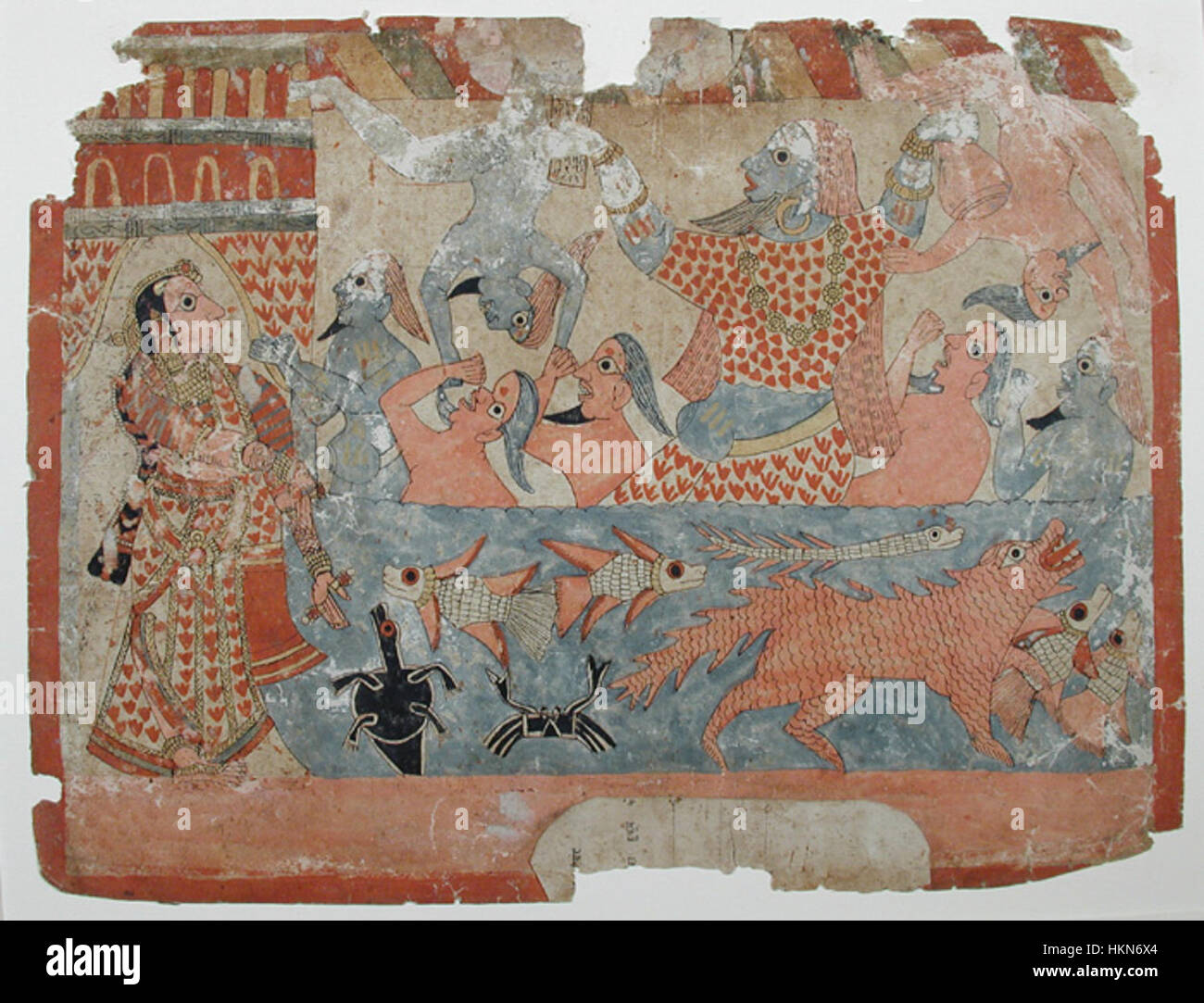 This artwork features a dramatic depiction of a woman surrounded by ...