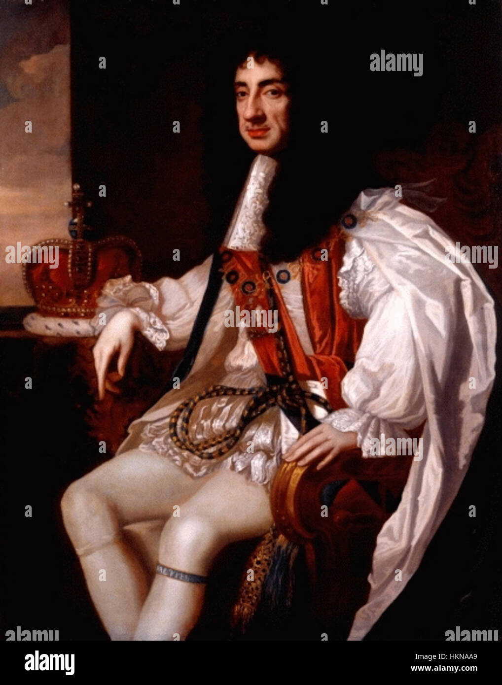 A 1675 Portrait Of King Charles II Of England Capturing His Regal a-1675-portrait-of-king-charles-ii-of-england-capturing-his-regal