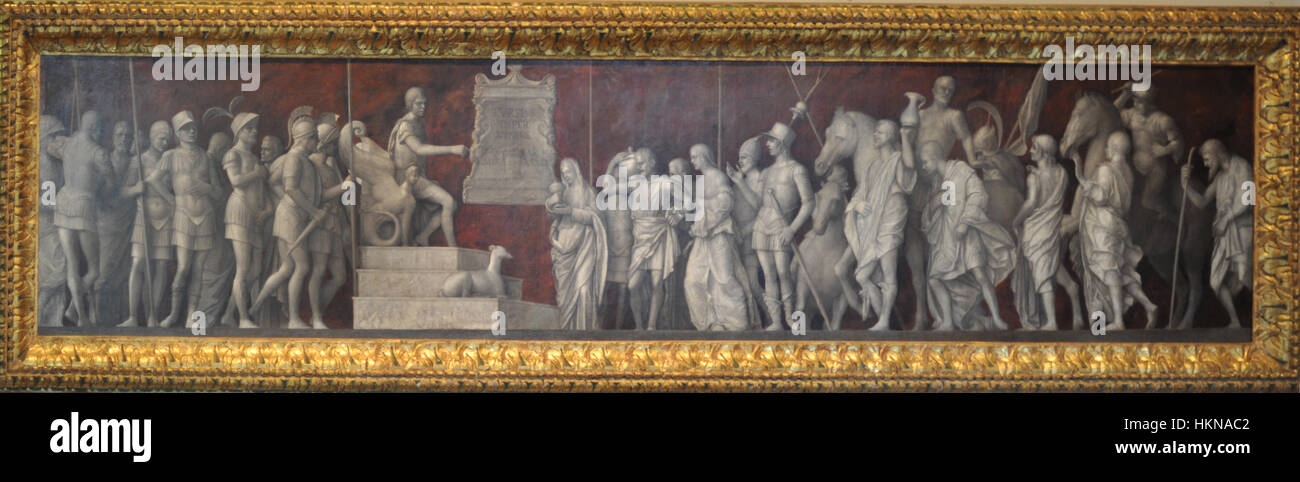 This painting by Giovanni Bellini, titled ‘Scipio,’ showcases the Roman general Scipio Africanus. Bellini captures the general’s stoic demeanor, embodying themes of leadership and Roman strength. Stock Photo