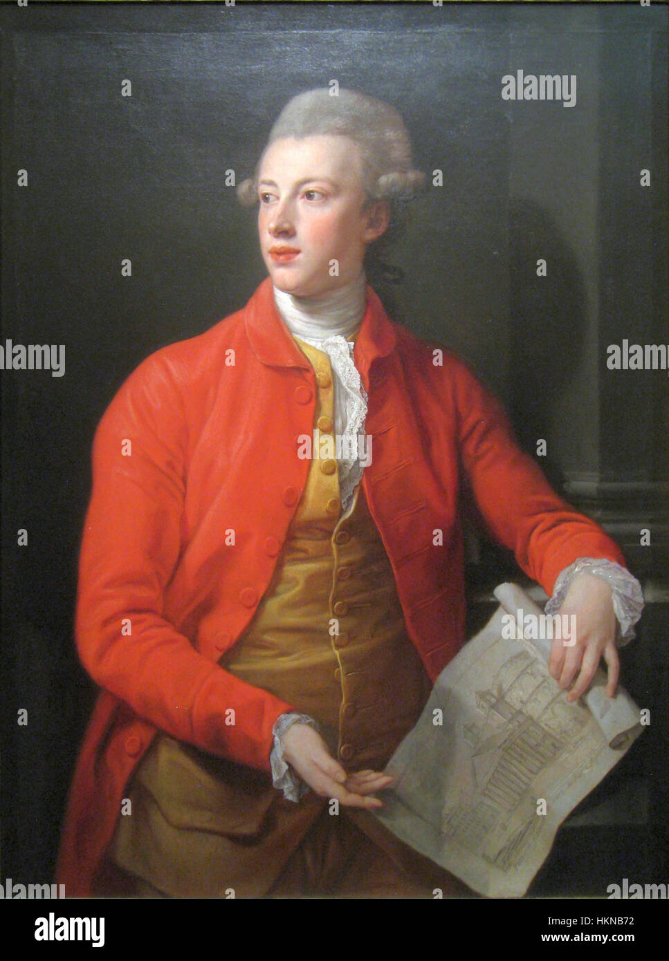 The 1773 portrait of John Corbet, painted by Pompeo Girolamo Batoni, is a fine example of 18th-century portraiture from the Georgian era. Stock Photo