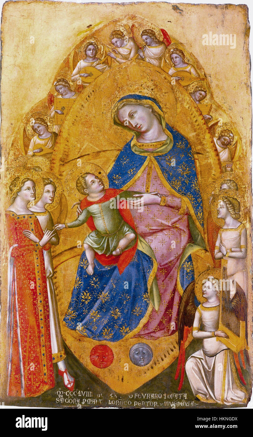 10 Lorenzo Veneziano, Marriage of St Catherine. 1360. Gallerie dell'Accademia, Venice 48 Stock Photo