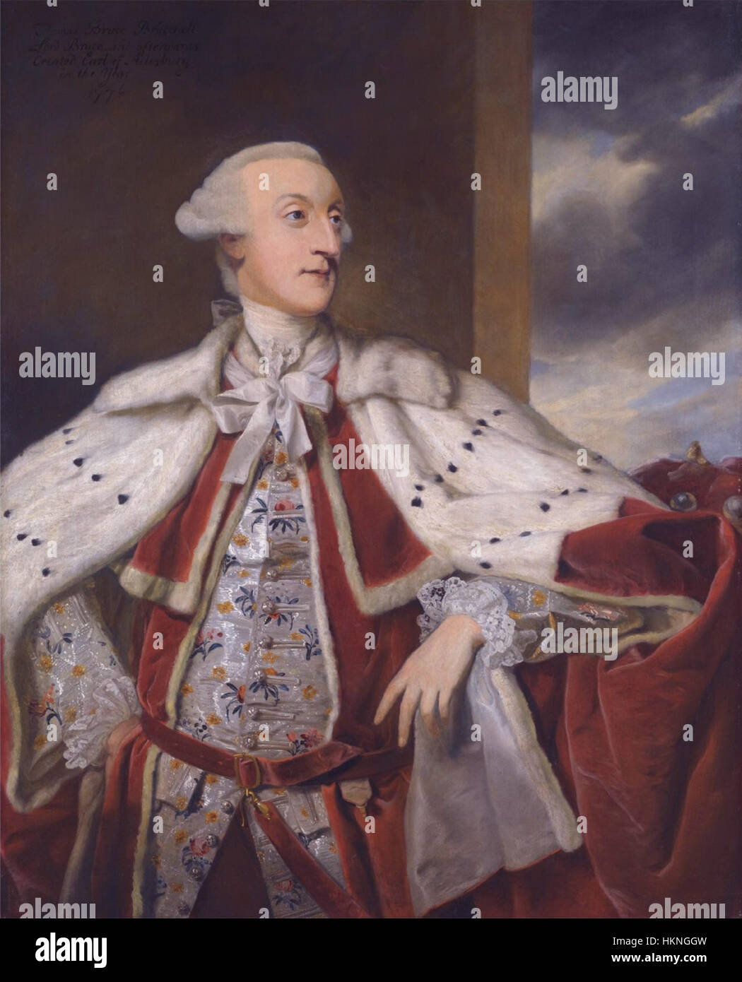 Joshua Reynolds, Portrait of Thomas Bruce Brudenell-Bruce, later 1st Earl of Ailesbury, in Peer's Robes (1776) Stock Photo
