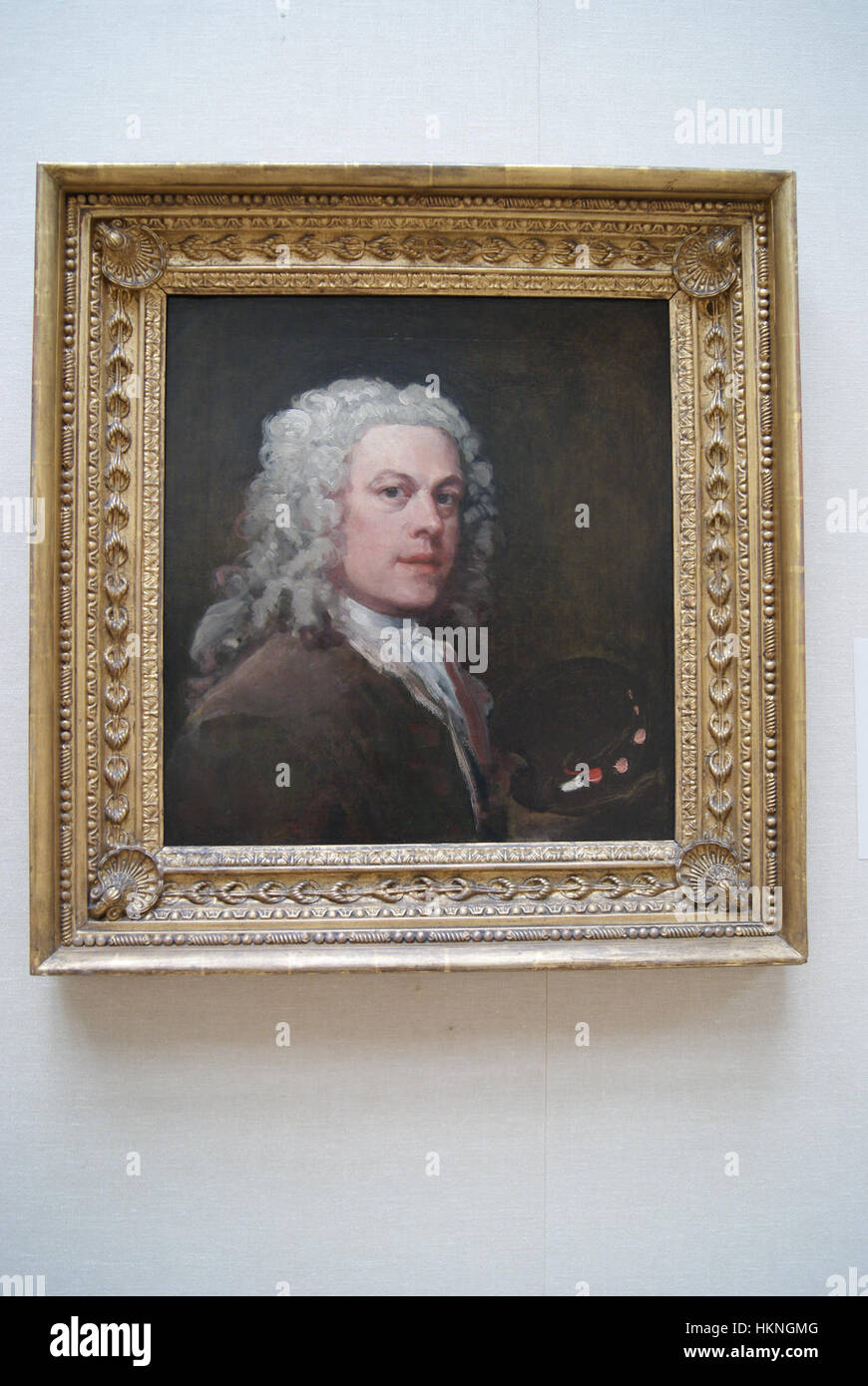 William Hogarth, Self-portrait (c. 1735, Yale Center for British Art) Stock Photo
