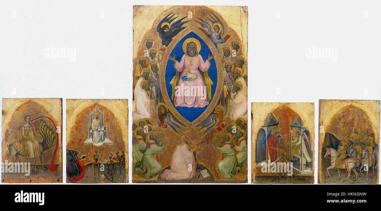 Alberegno Jacobello. Polyptych of the Apocalypse. 1375-97. Gallerie dell'Accademia, Venice Stock Photo
