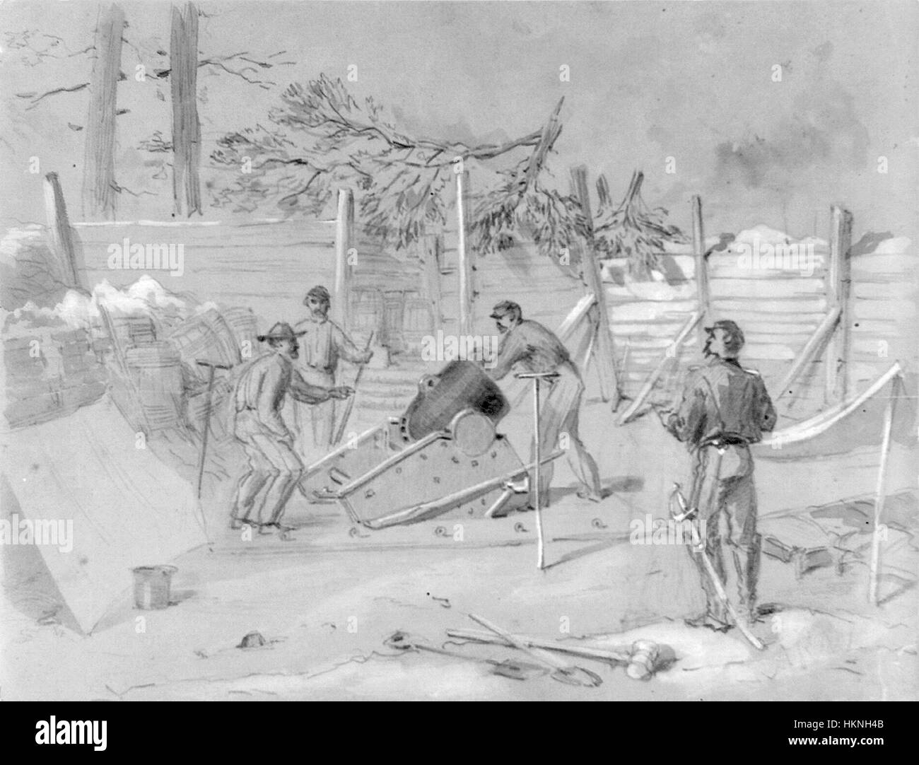 Artillery mortar fire during Black and White Stock Photos & Images - Alamy