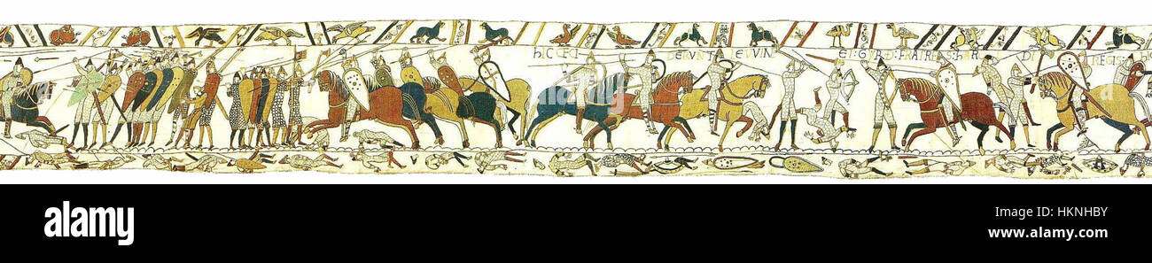 Scene 52 of the *Bayeux Tapestry* depicts a key moment in the Norman ...