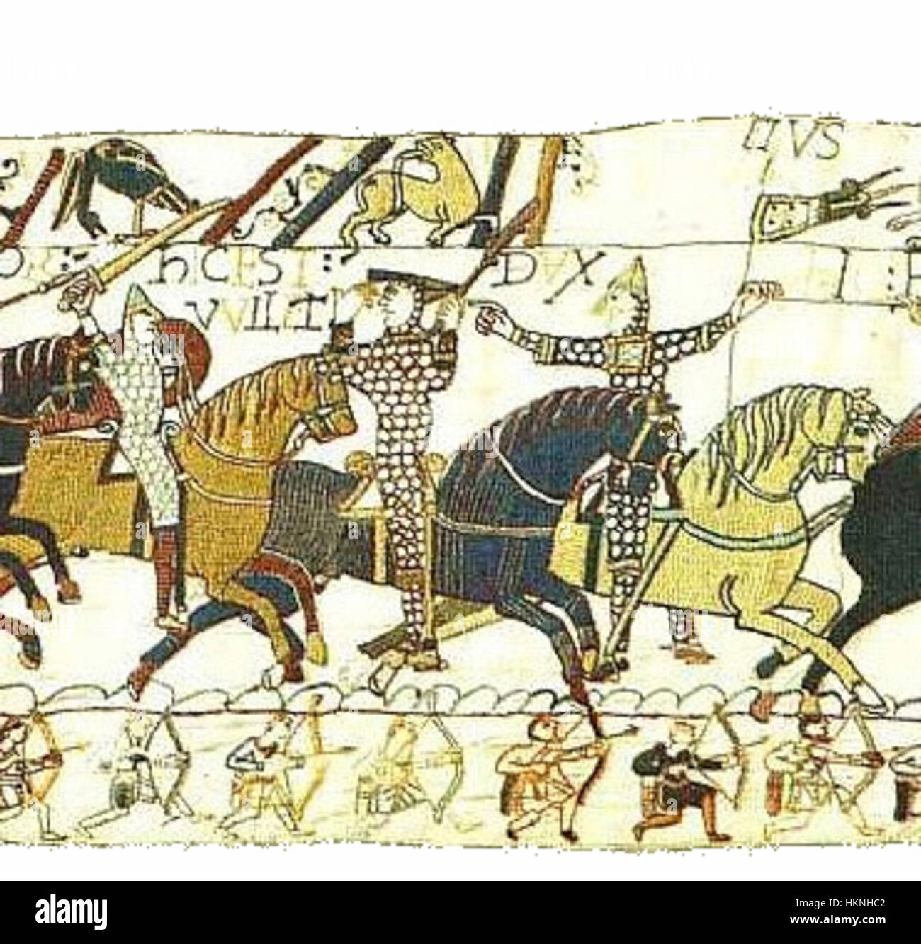 Scene 55 of the Bayeux Tapestry illustrates a significant moment in the ...
