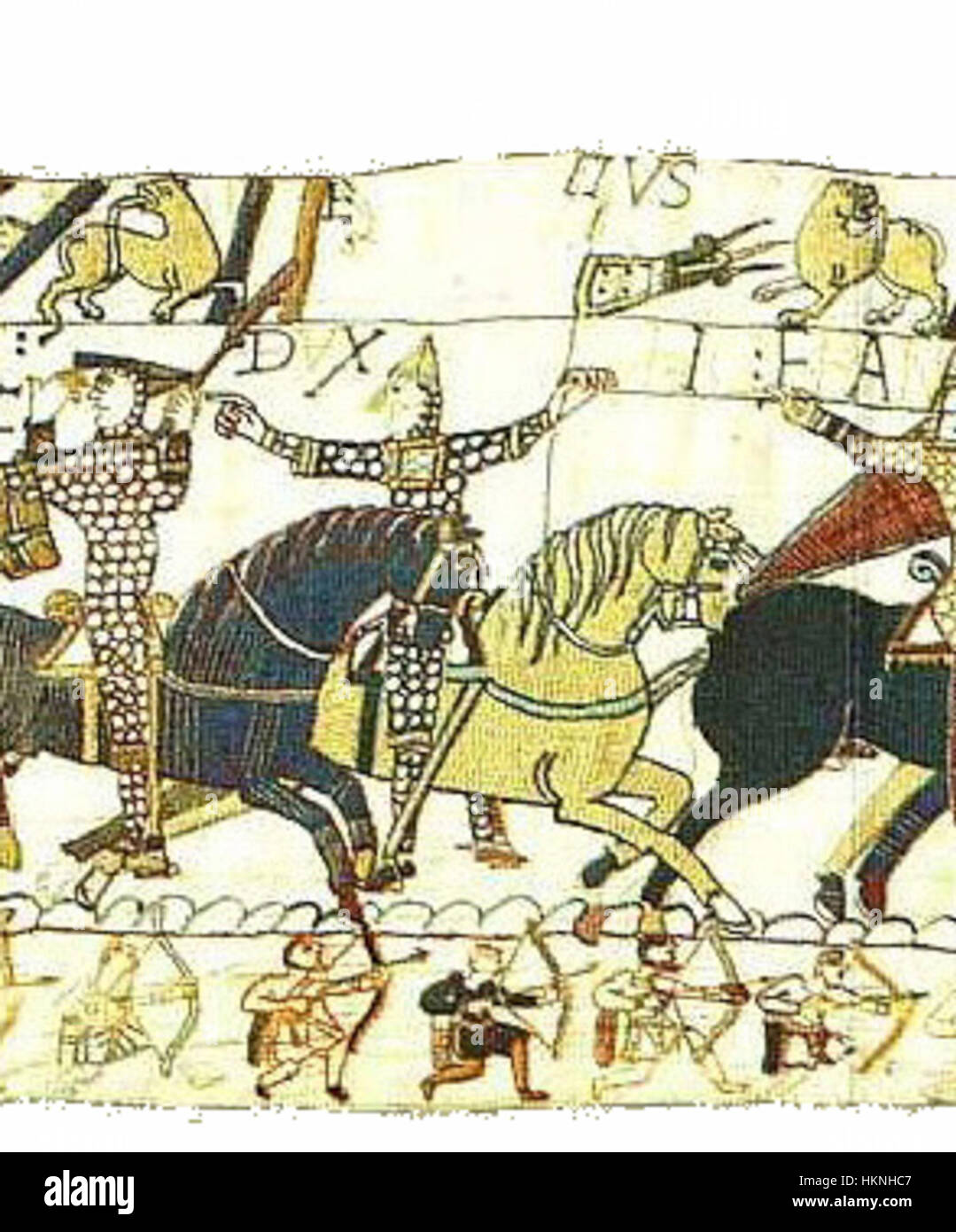 Scene 56a of the Bayeux Tapestry depicts a significant moment from the ...