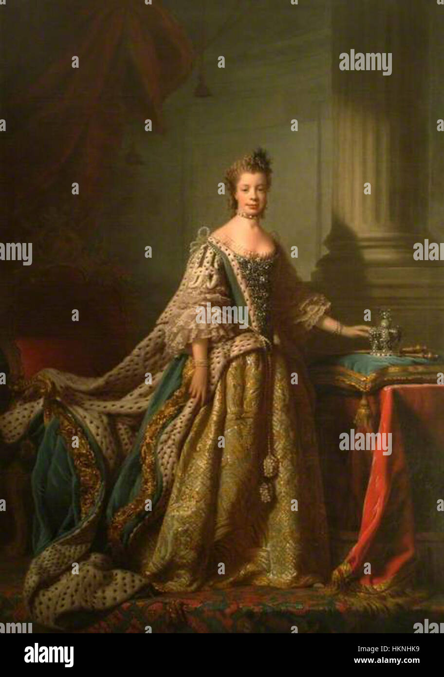 This portrait of Queen Charlotte, attributed to the studio of Allan ...