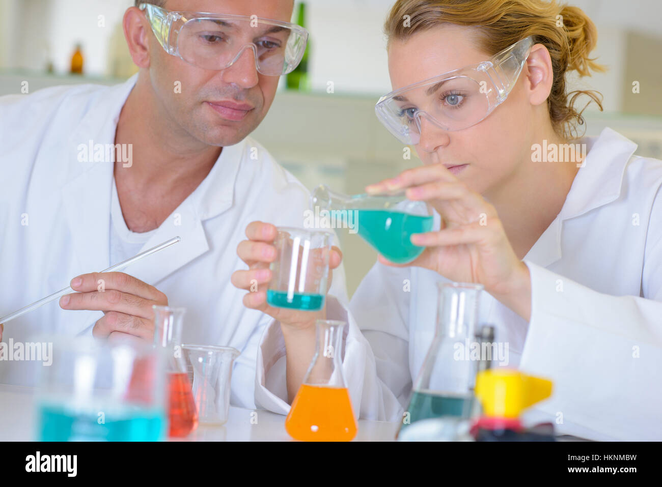 mixing mixtures in the laboratory Stock Photo - Alamy