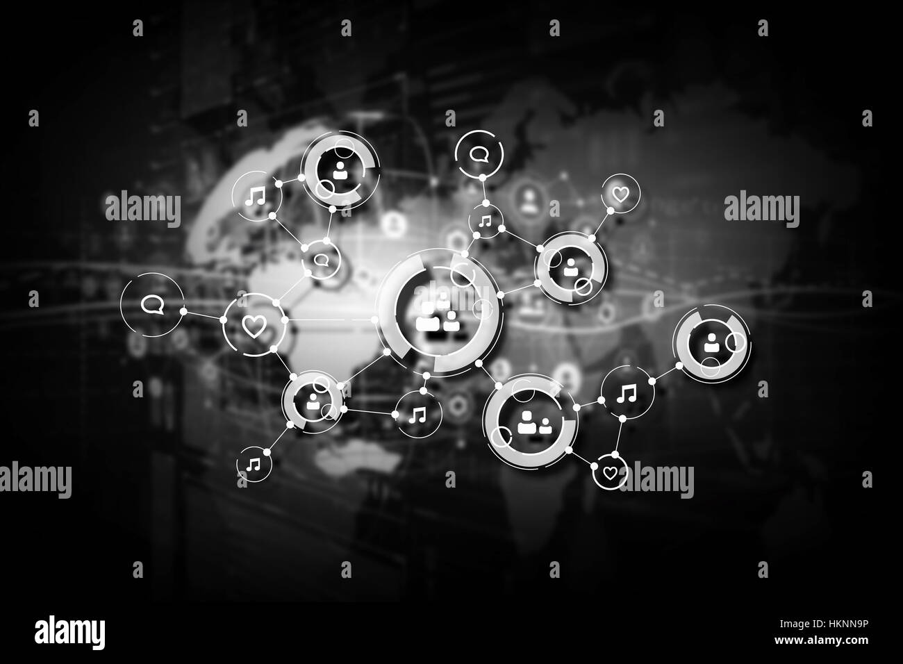 Conceptual media background image with connection lines presenting net