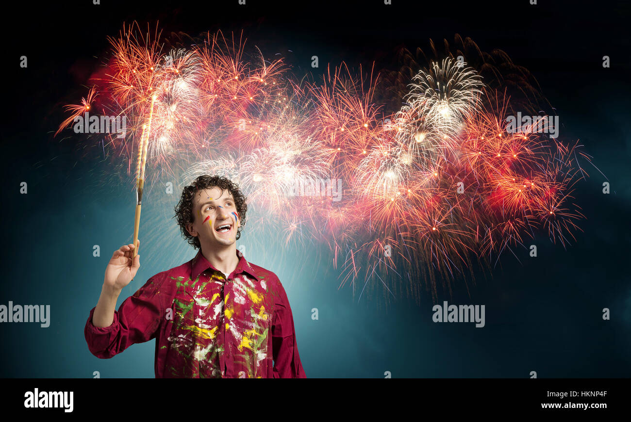 Young Handsome Man Painter With Brush In Hand Stock Photo Alamy young-handsome-man-painter-with-brush-in-hand-stock-photo-alamy
