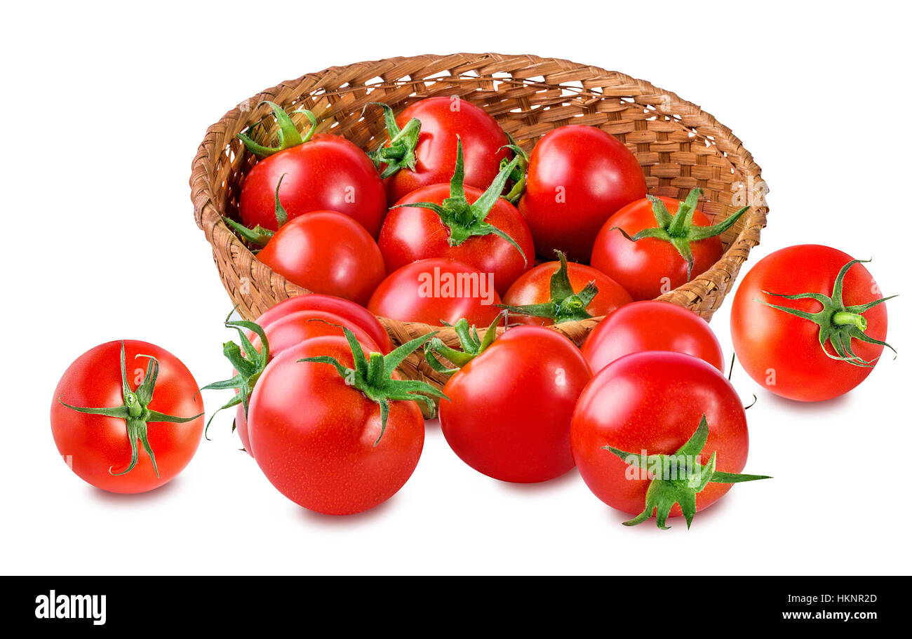 Cherry tomatoes isolated on a white background Stock Photo - Alamy