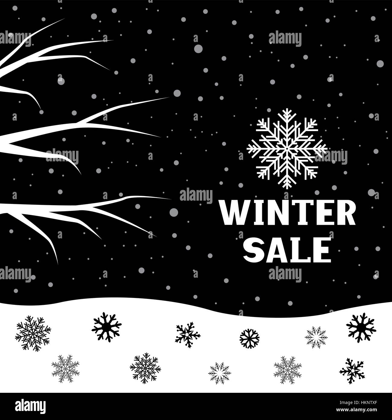 snow branch winter sale Stock Vector
