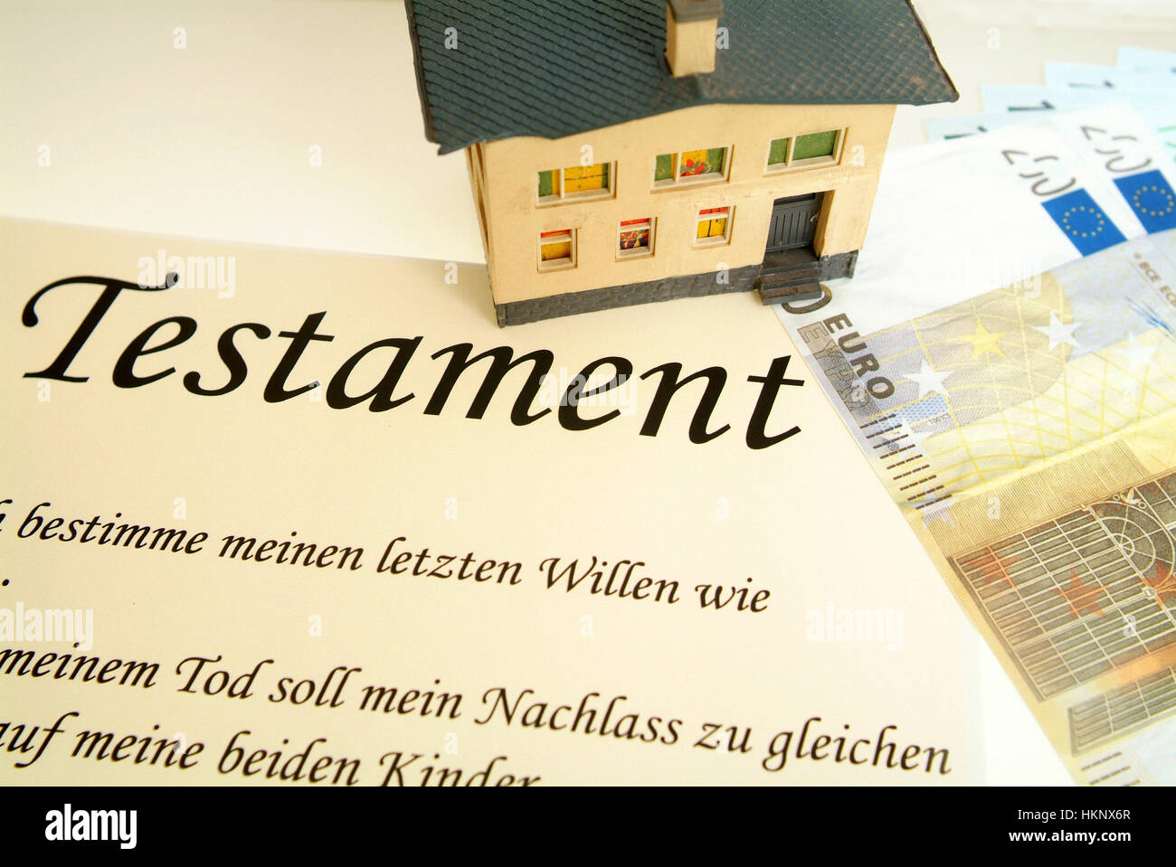 Symbolic for testament, to bequeath a house Stock Photo
