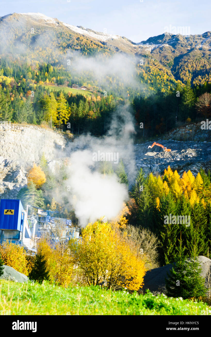 Nikolsdorf: quarry of Alpine Bau AG in Drautal, Osttirol, East Tyrol, Tirol, Tyrol, Austria Stock Photo
