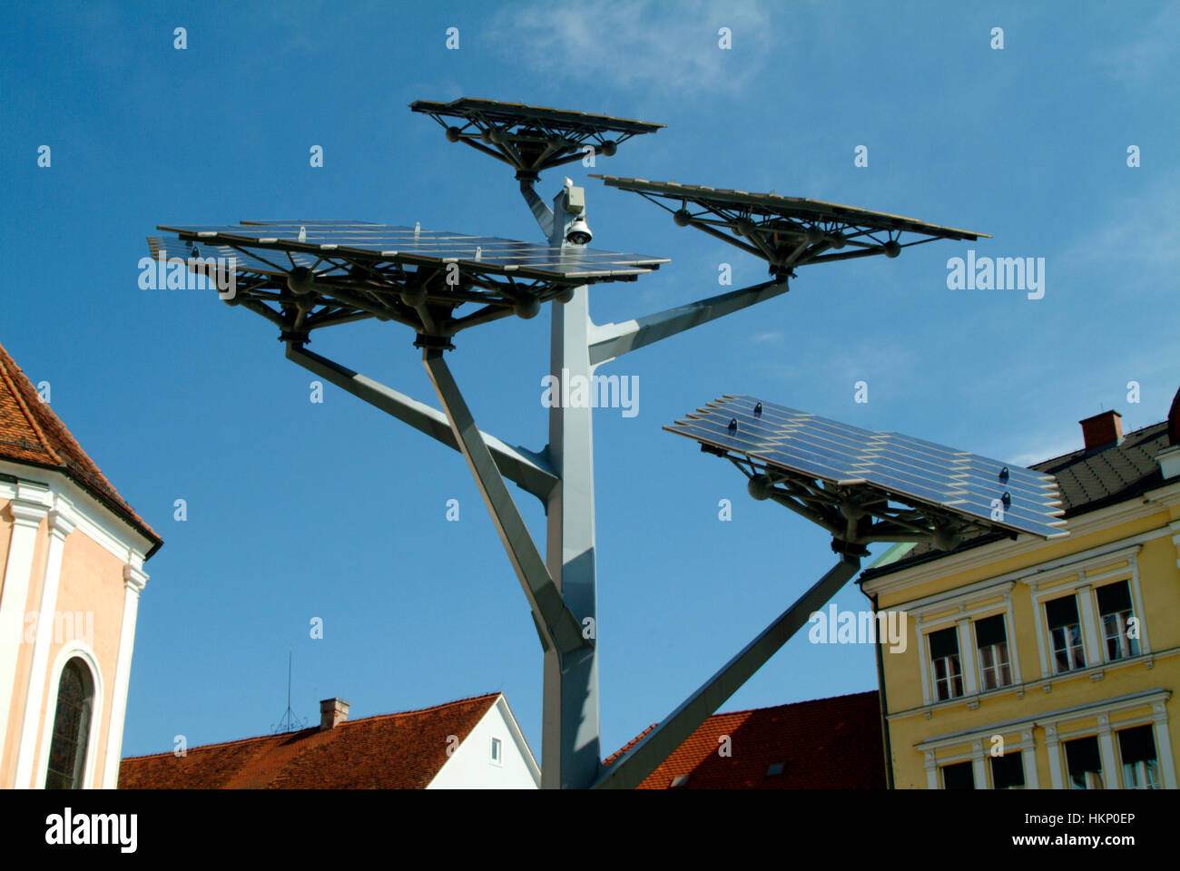 Solar tree in Gleisdorf Stock Photo