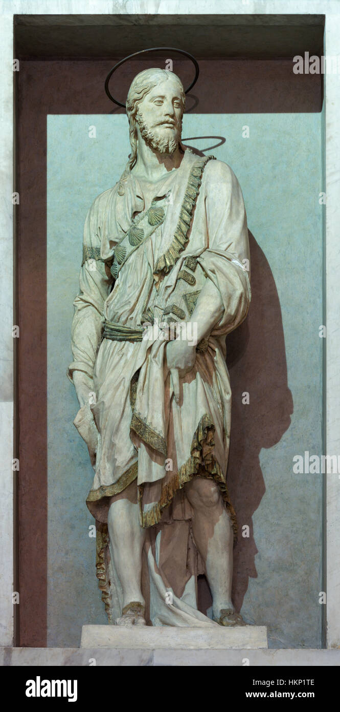 ROME, ITALY MARCH 12, 2016 The statue of St. Jacob in church Chiesa