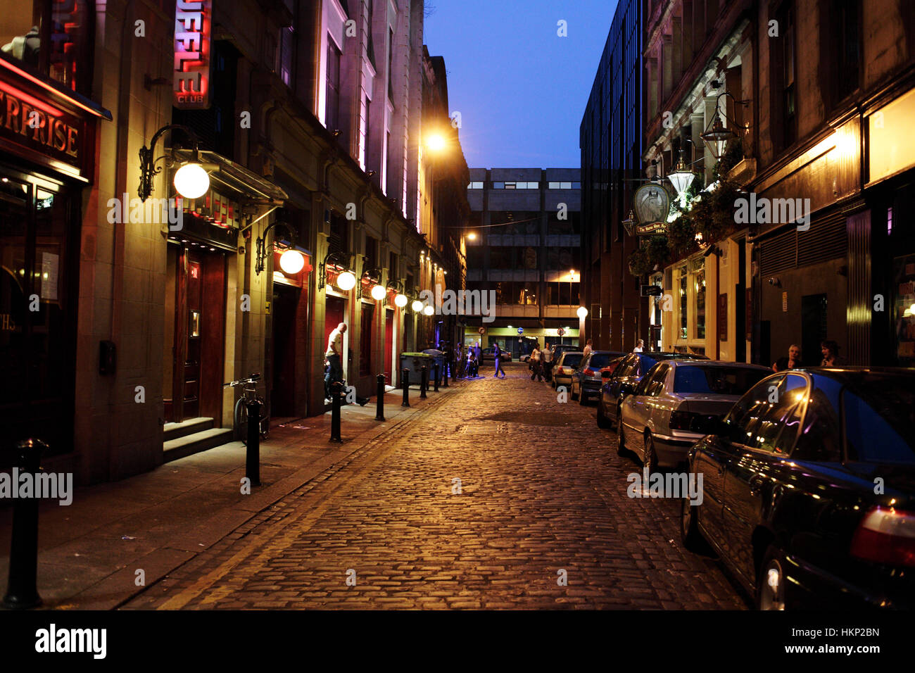 2006. City centre at night, twilight, Glasgow, Scotland. © Gerry McCann