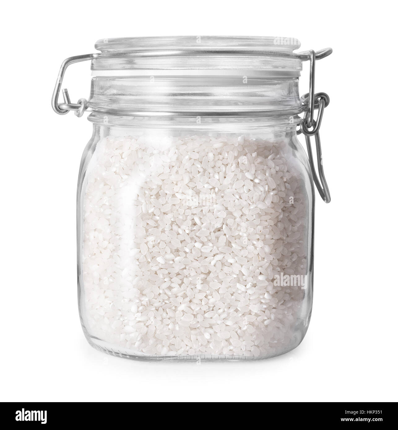 rice in a glass jar isolate Stock Photo Alamy