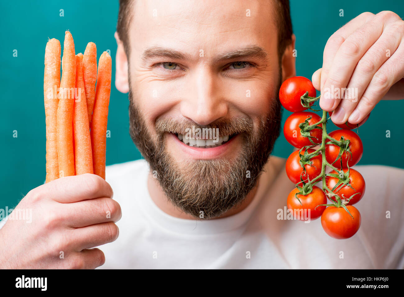 Man with healthy food Stock Photo