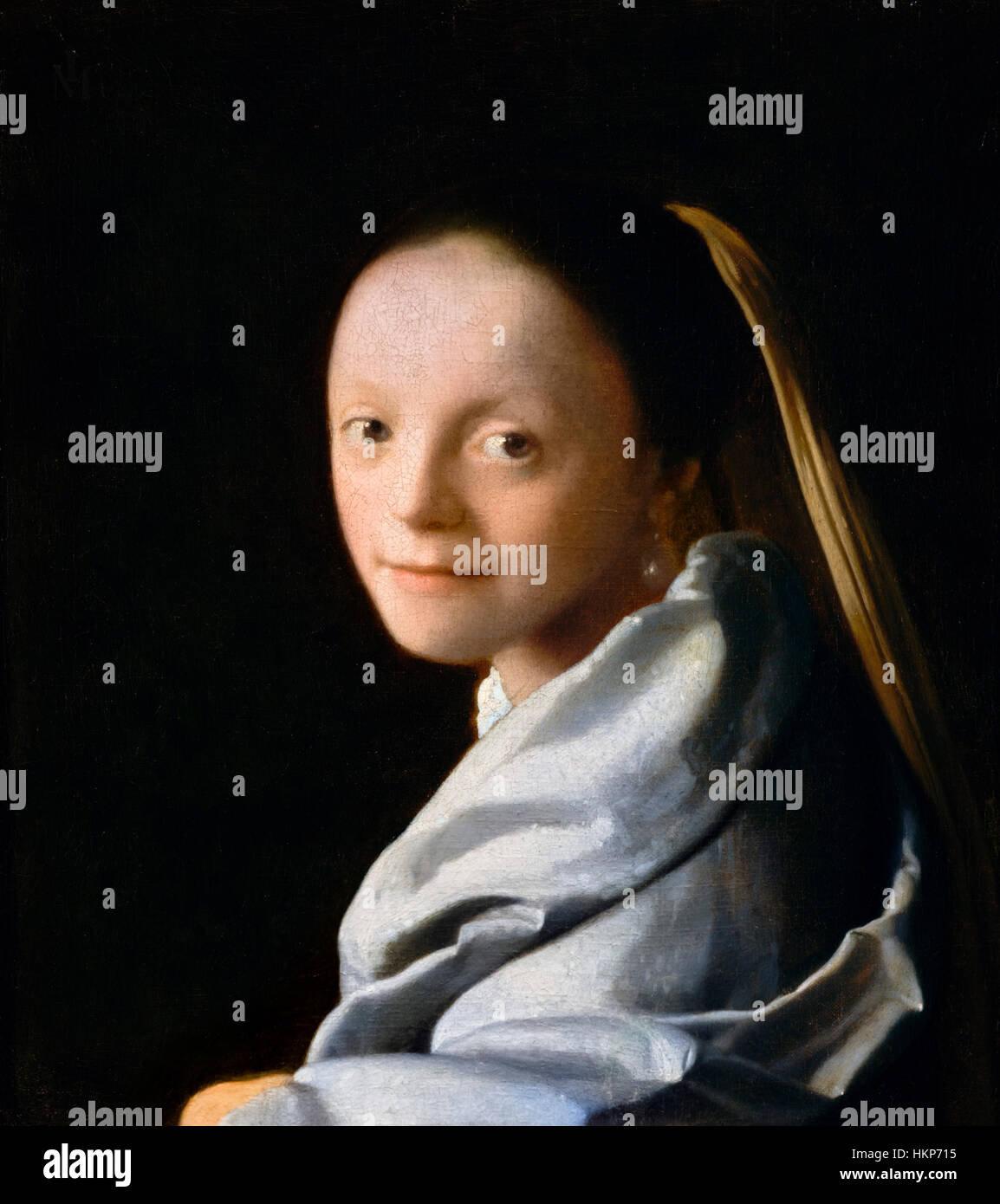 Vermeer. 'Study of a Young Woman' by Johannes Vermeer, oil on canvas, c.1665. Stock Photo