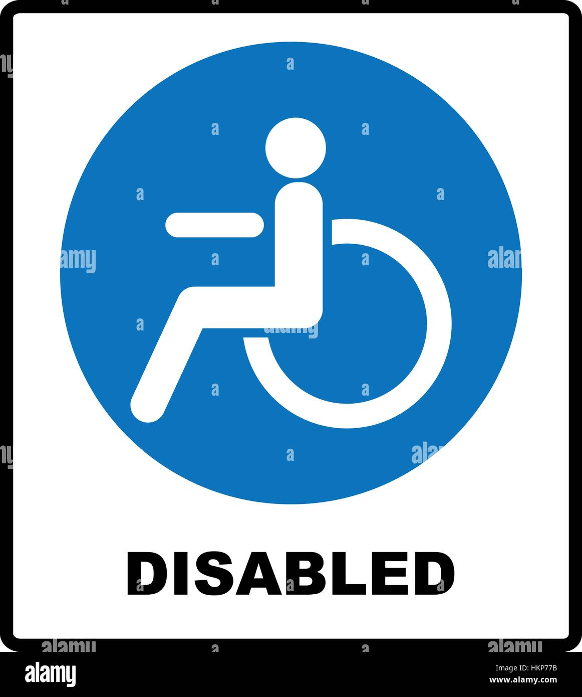 Notice label. Vector illustration. Disabled Handicap Icon in blue