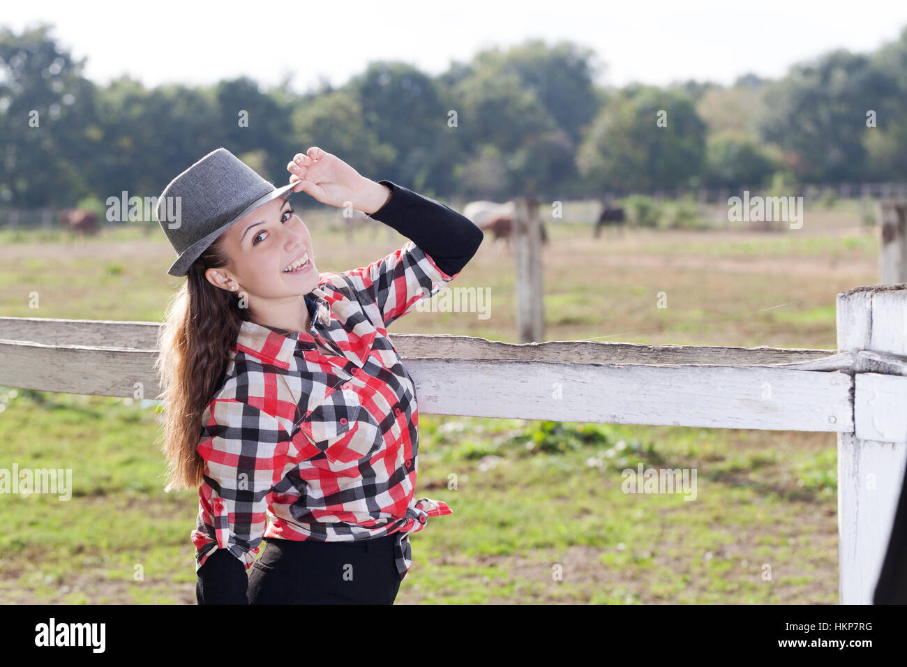 Beautiful young girl in nature, Selective focus and small depth of ...