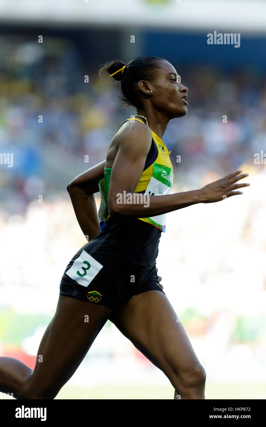 Rio de Janeiro, Brazil. 13 August 2016.  Athletics, Stephenie Ann McPherson (JAM) competing in the women's 400m  heats at the 2016 Olympic Summer Game Stock Photo