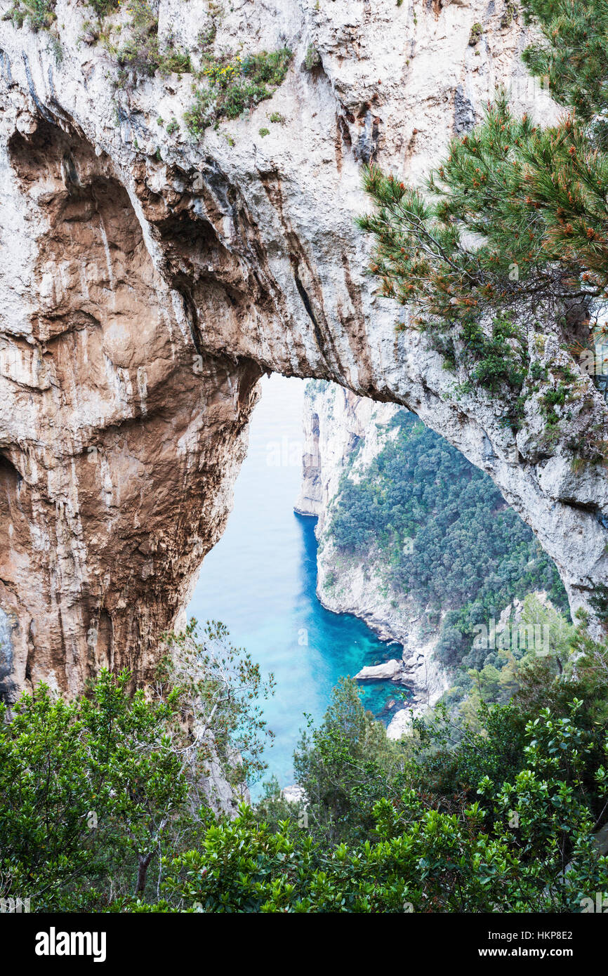 Rock arch on Capri Island. Capri, Campania, Italy Stock Photo - Alamy
