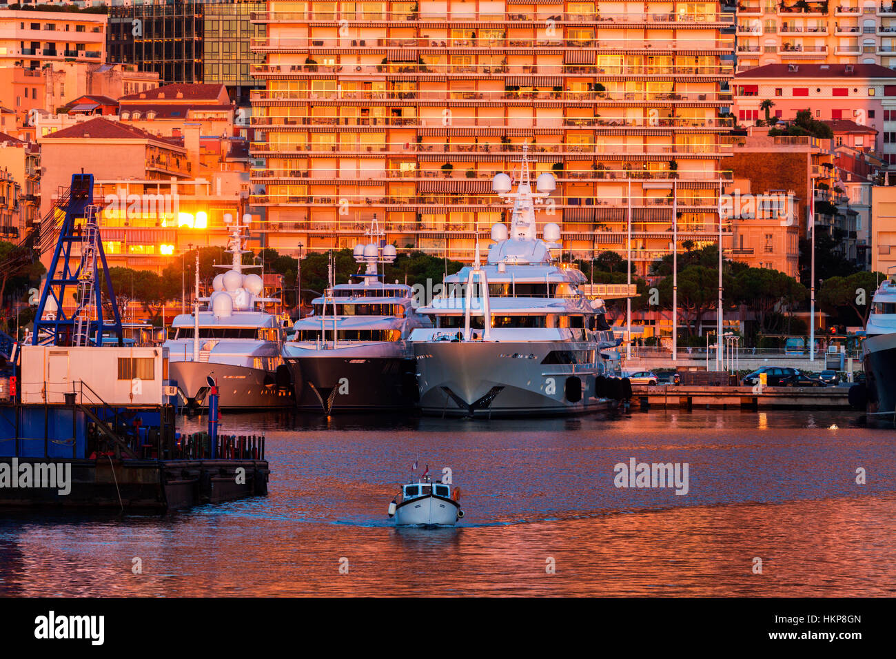 Port Hercule in Monaco at sunrise. Monte Carlo, Monaco Stock Photo Alamy
