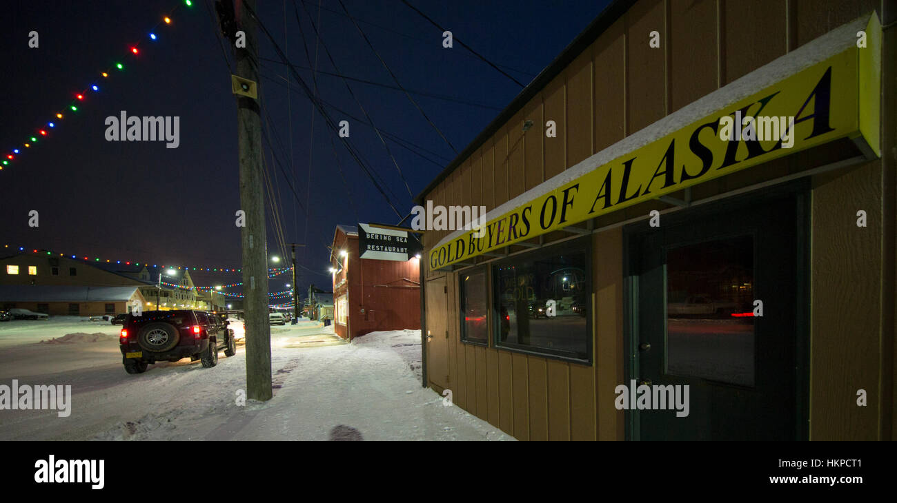 Front Street in Nome Alaska 2017. The Nome Gold Rush was a gold rush in