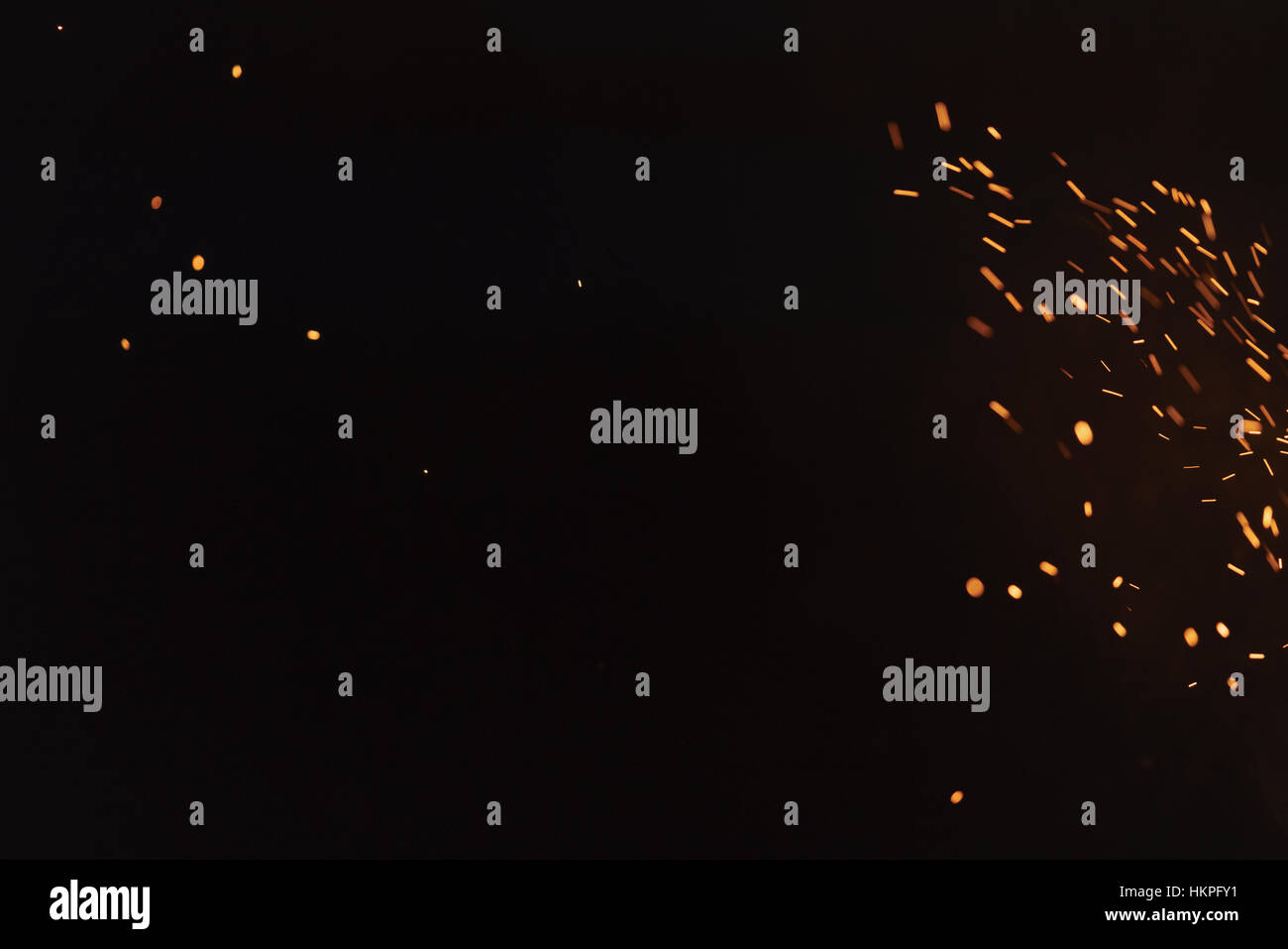 bonfire spark in the dark sky in night Stock Photo - Alamy