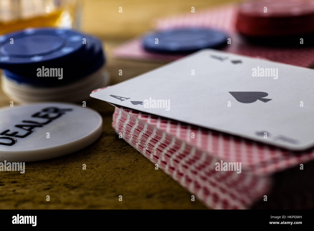 ace of spades on top of the deck Stock Photo Alamy