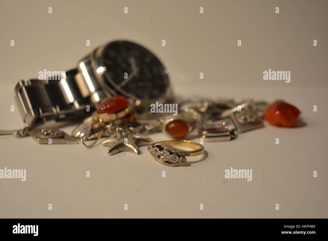 Part of a greater collection of jewellery Stock Photo