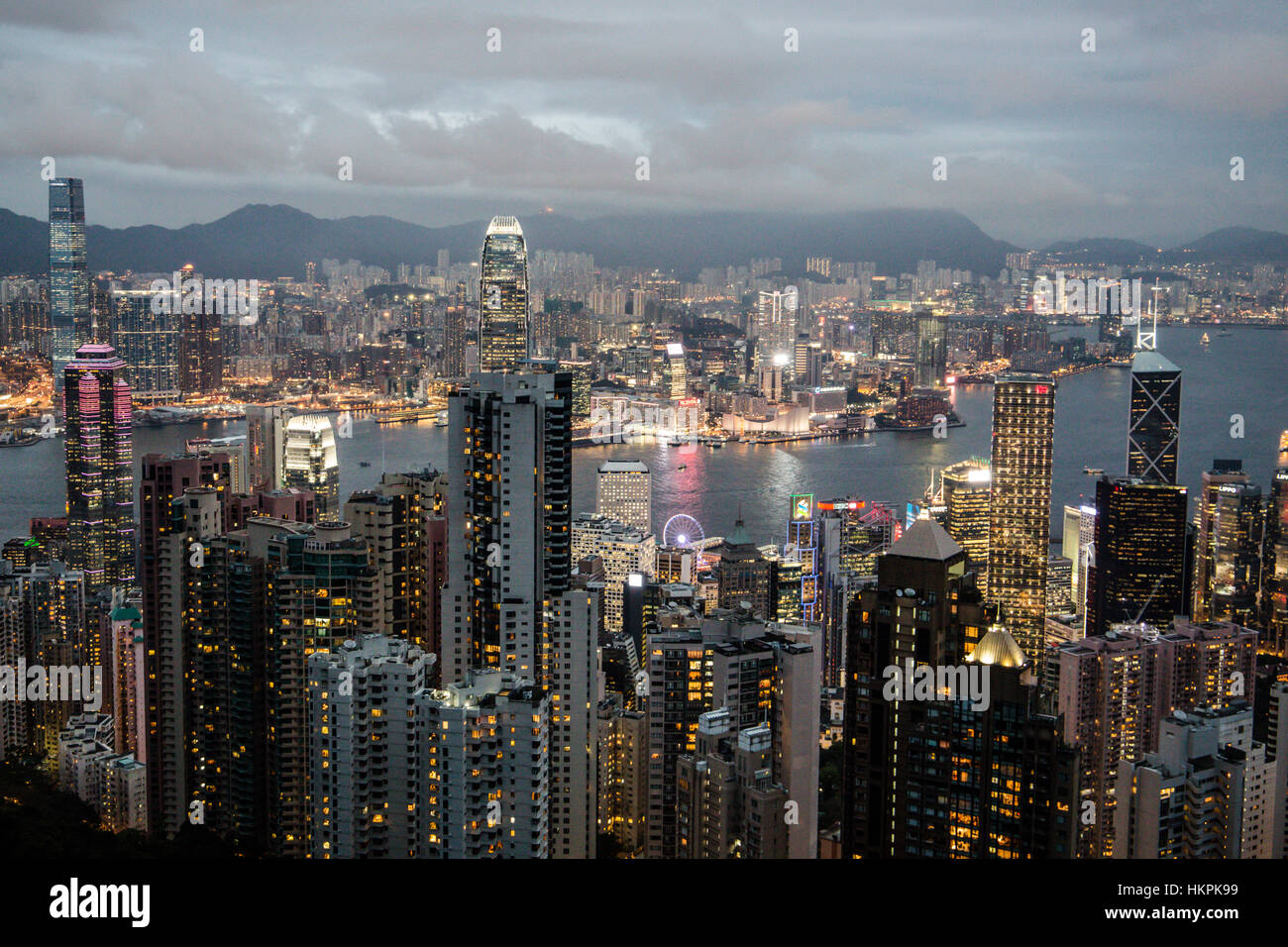 Hong Kong skyline view from victoria peak Stock Photo - Alamy