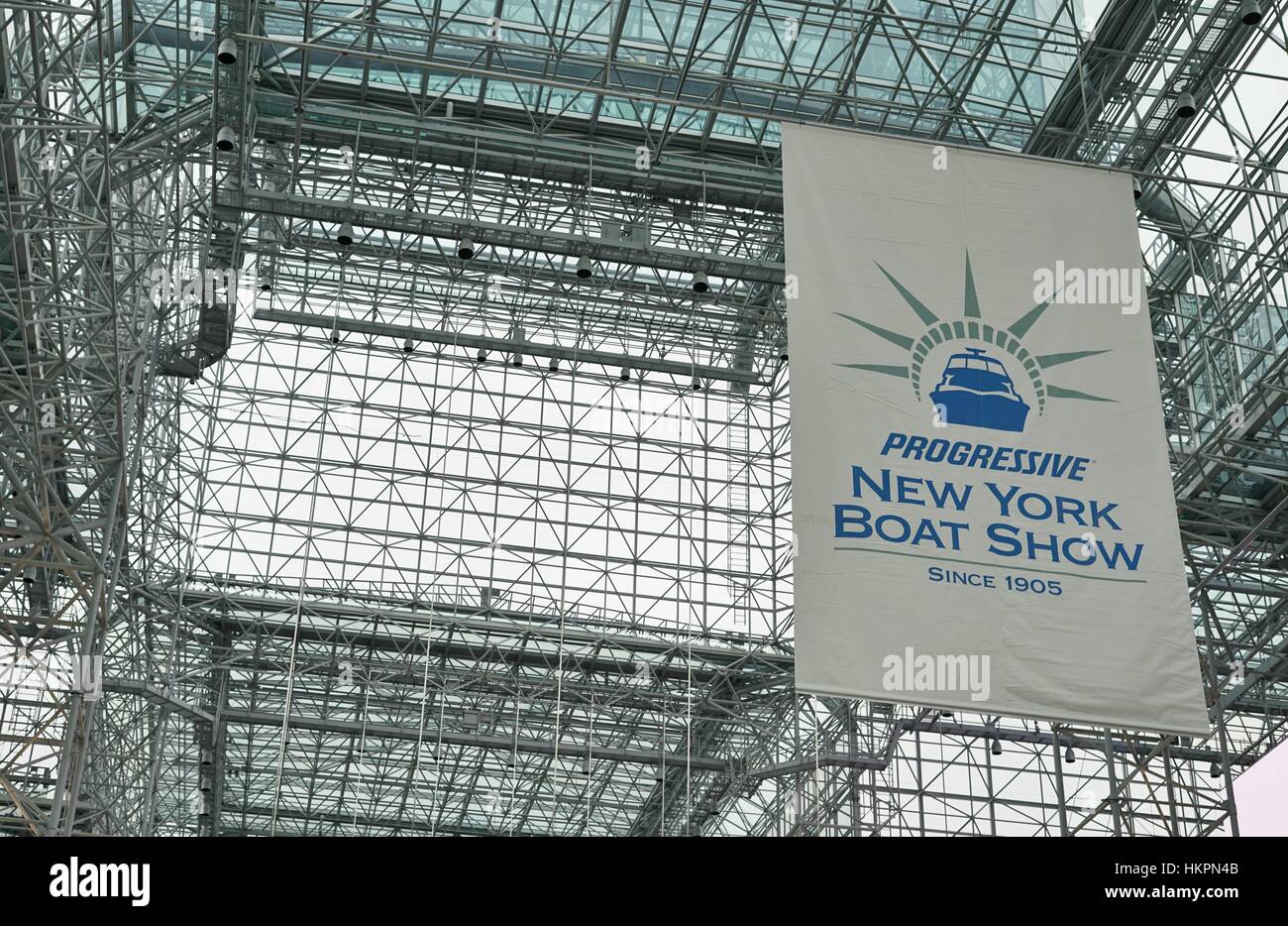 The Progressive New York Boat Show took place at the Jacob K. Javits Convention Center in New York January 25-29, 2017 Stock Photo